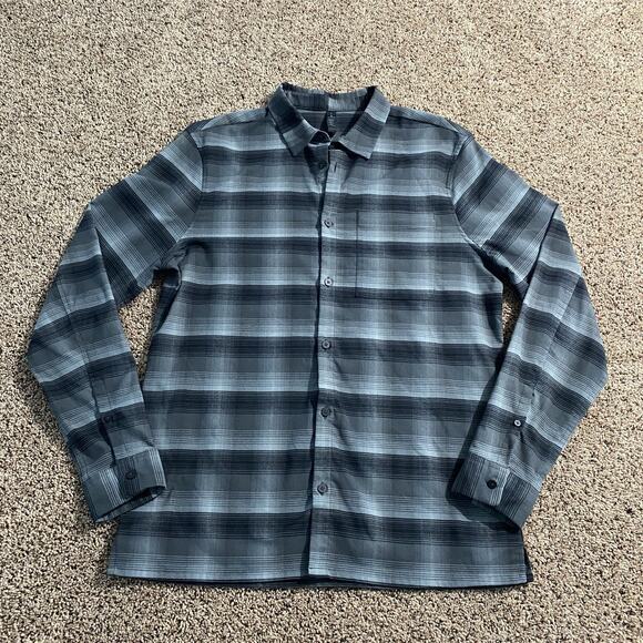 Lululemon Shirt Mens Large Plaid Button Up Long Sleeve Polyester Casual - Picture 1 of 8